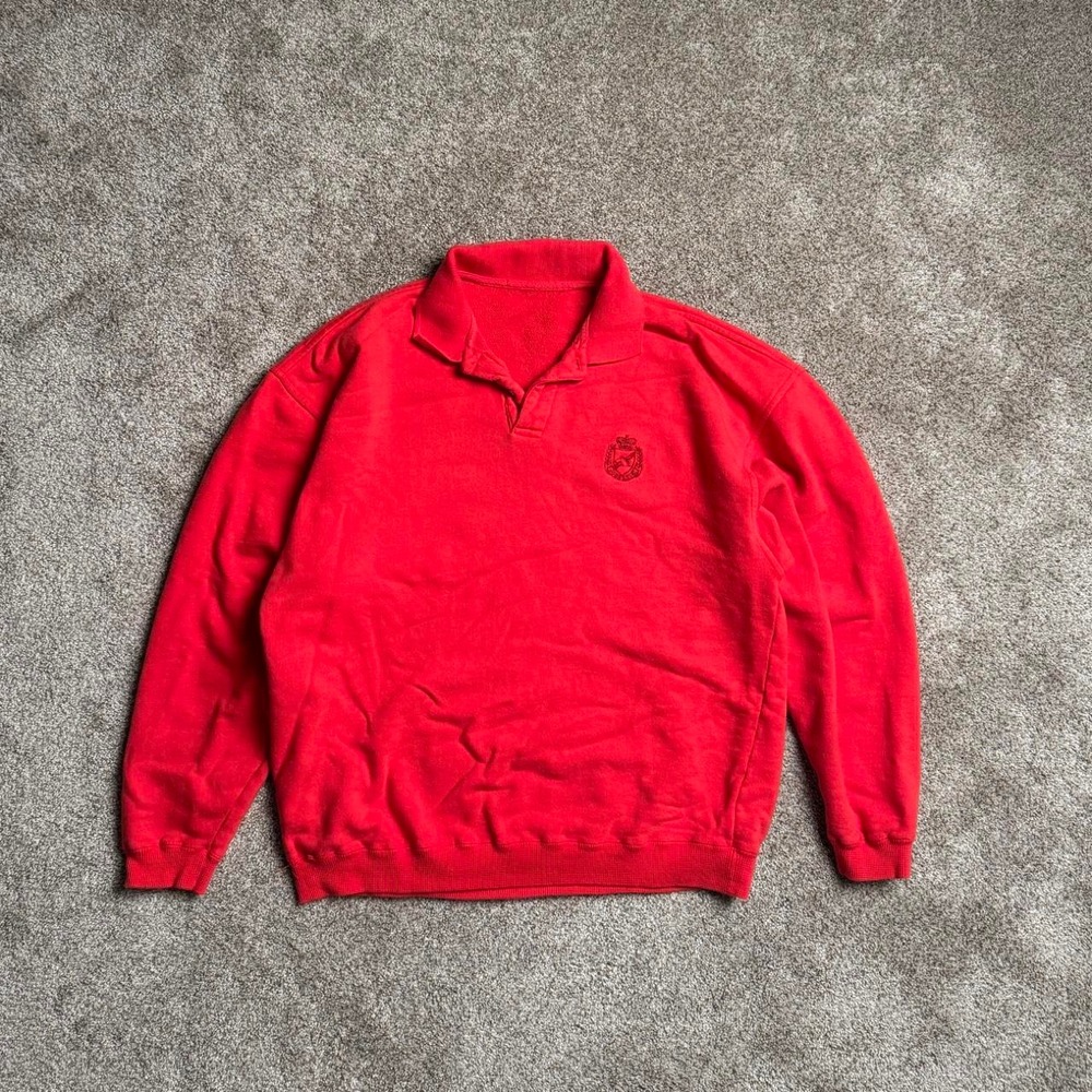 RED VINTAGE JORDACHE COLLARED SWEATSHIRT